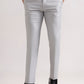 Light Grey Solid Slim Fit Formal Trouser | Greenfibre