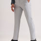 Light Grey Solid Slim Fit Formal Trouser | Greenfibre