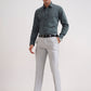 Light Grey Solid Slim Fit Formal Trouser | Greenfibre