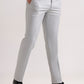 Light Grey Solid Slim Fit Formal Trouser | Greenfibre