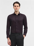 Maroon Printed Slim Fit Party Wear Shirt | Greenfibre