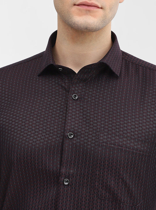 Maroon Printed Slim Fit Party Wear Shirt | Greenfibre