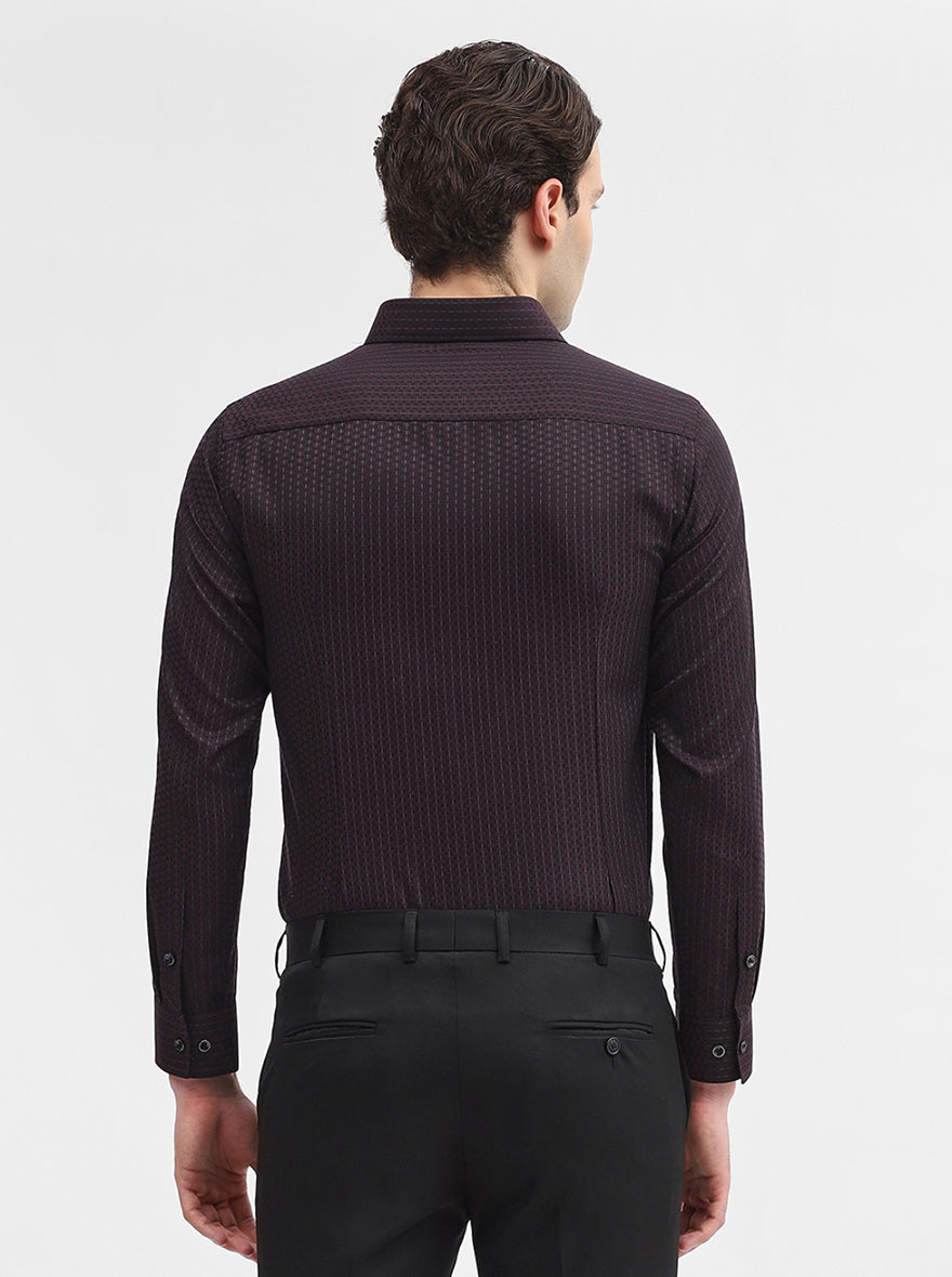 Maroon Printed Slim Fit Party Wear Shirt | Greenfibre