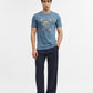 Blue Printed Slim Fit T-Shirt | Greenfibre