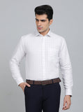 White Checked Regular Fit Formal Shirt | Greenfibre