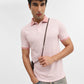 Rose Melange Jacquard Slim Fit Polo T-Shirt | Greenfibre