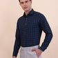 Blue Checked Slim Fit Formal Shirt | Greenfibre