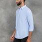 Sky Blue Solid Slim Fit Casual Shirt | GreenFibre