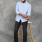 Sky Blue Solid Slim Fit Casual Shirt | GreenFibre