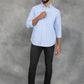 Sky Blue Solid Slim Fit Casual Shirt | GreenFibre