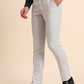 Light Grey Solid Super Slim Fit Formal Trouser | Greenfibre