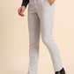 Light Grey Solid Super Slim Fit Formal Trouser | Greenfibre