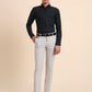 Light Grey Solid Super Slim Fit Formal Trouser | Greenfibre