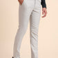 Light Grey Solid Super Slim Fit Formal Trouser | Greenfibre
