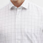 White & Grey Checked Regular Fit Formal Shirt | Greenfibre