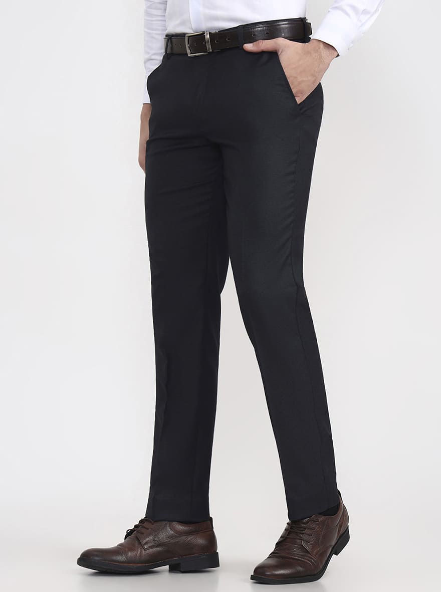 Blue Checked Super Slim Fit Formal Trouser | Greenfibre