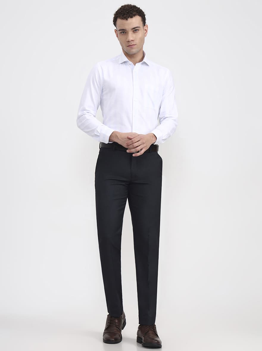 Blue Checked Super Slim Fit Formal Trouser | Greenfibre