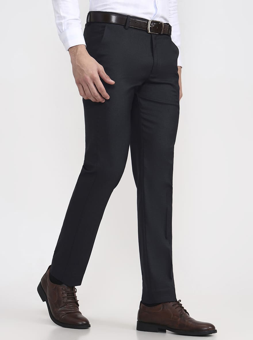 Blue Checked Super Slim Fit Formal Trouser | Greenfibre