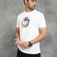 White Printed Slim Fit T-Shirt | GreenFibre