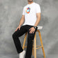 White Printed Slim Fit T-Shirt | GreenFibre