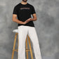 Black Printed Slim Fit T-Shirt | GreenFibre
