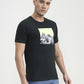 Bottle Green Printed Slim Fit T-Shirt | Greenfibre