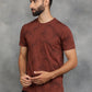 Brown Printed Slim Fit T-Shirt | GreenFibre