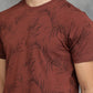 Brown Printed Slim Fit T-Shirt | GreenFibre