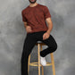 Brown Printed Slim Fit T-Shirt | GreenFibre