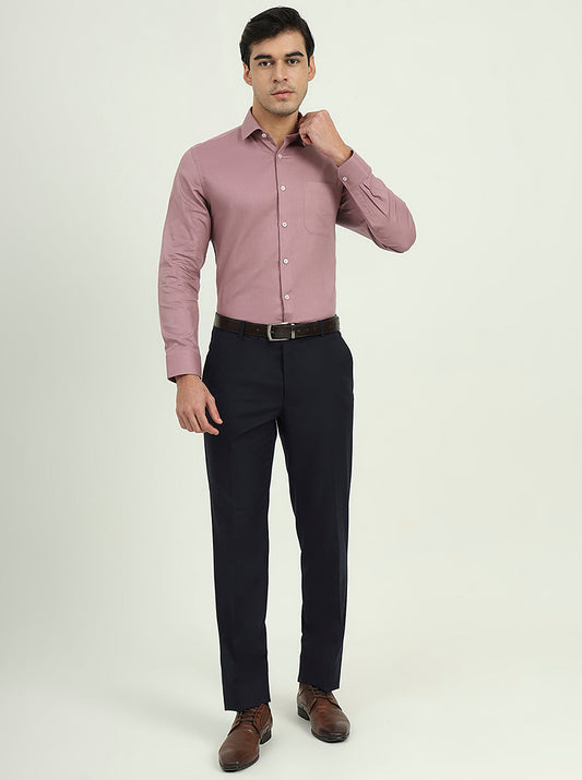 Dusty Pink Solid Slim Fit Formal Shirt | Greenfibre