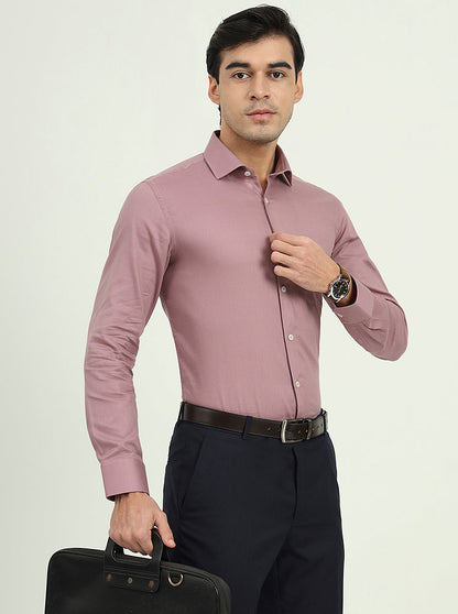 Dusty Pink Solid Slim Fit Formal Shirt | Greenfibre