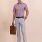 Carrot Pink Checked Regular Fit Formal Shirt | Greenfibre