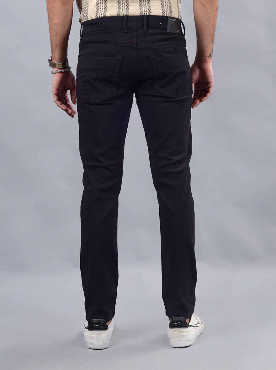 Jet Black Washed Slim Fit Jeans | JadeBlue