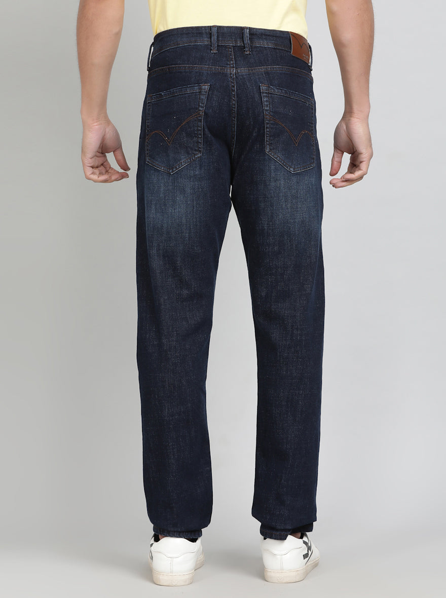 Ink Blue Washed Straight Fit Jeans | JadeBlue