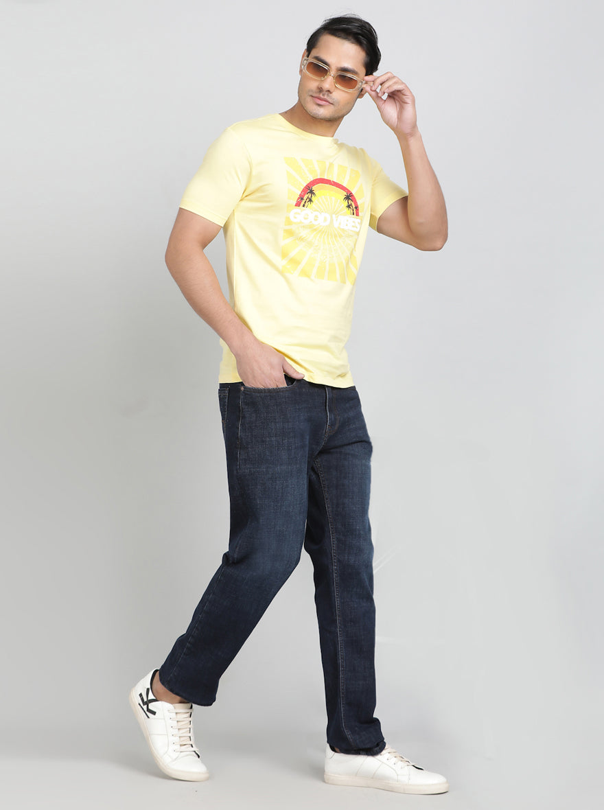 Ink Blue Washed Straight Fit Jeans | JadeBlue