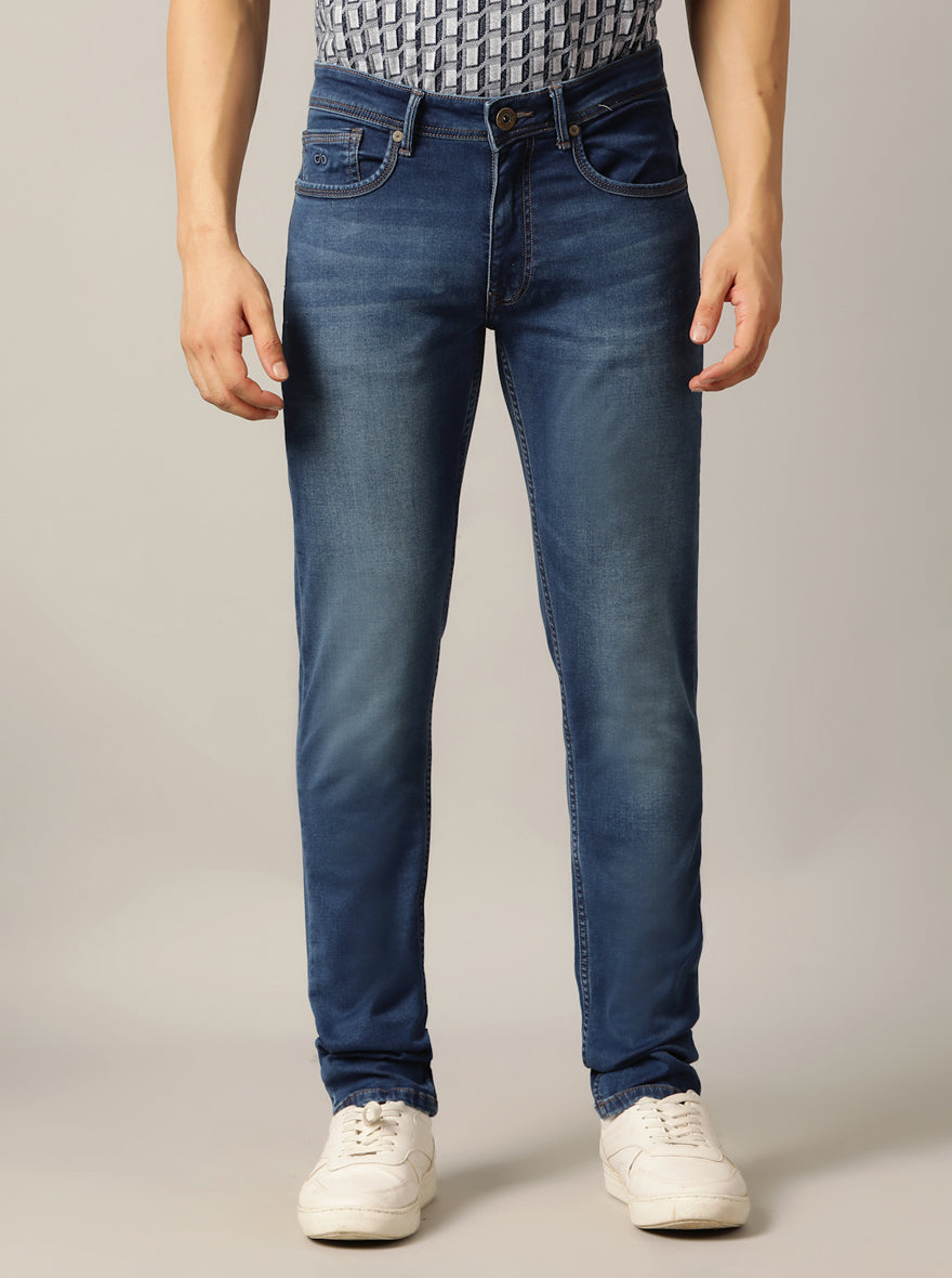 Blue Washed Slim Fit Jeans | JadeBlue