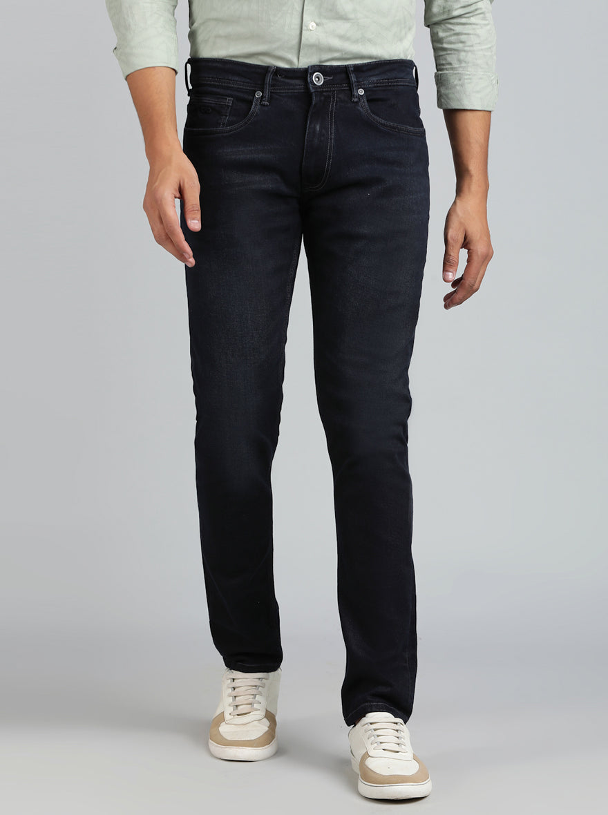 Petrol Blue Washed Slim Fit Jeans | JadeBlue