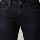 Tinted Deep Blue Washed Slim Fit Jeans | JadeBlue