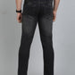 Dark Grey Washed Straight Fit Jeans | JadeBlue