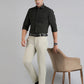 Beige Solid Slim Fit Formal Trouser | Greenfibre