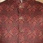 Maroon Printed Waistcoat | Greenfibre