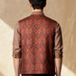Maroon Printed Waistcoat | Greenfibre