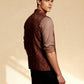Maroon Printed Waistcoat | Greenfibre