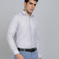 Light Grey Checked Slim Fit Formal Shirt | Greenfibre