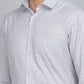 Light Grey Checked Slim Fit Formal Shirt | Greenfibre