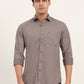 Light Brown Printed Slim Fit Semi Casual Shirt | Greenfibre