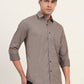Light Brown Printed Slim Fit Semi Casual Shirt | Greenfibre