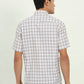 Grey & Peach Checked Slim Fit Semi Casual Shirt | Greenfibre
