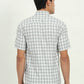 Grey & Green Checked Slim Fit Semi Casual Shirt | Greenfibre