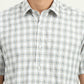 Grey & Green Checked Slim Fit Semi Casual Shirt | Greenfibre